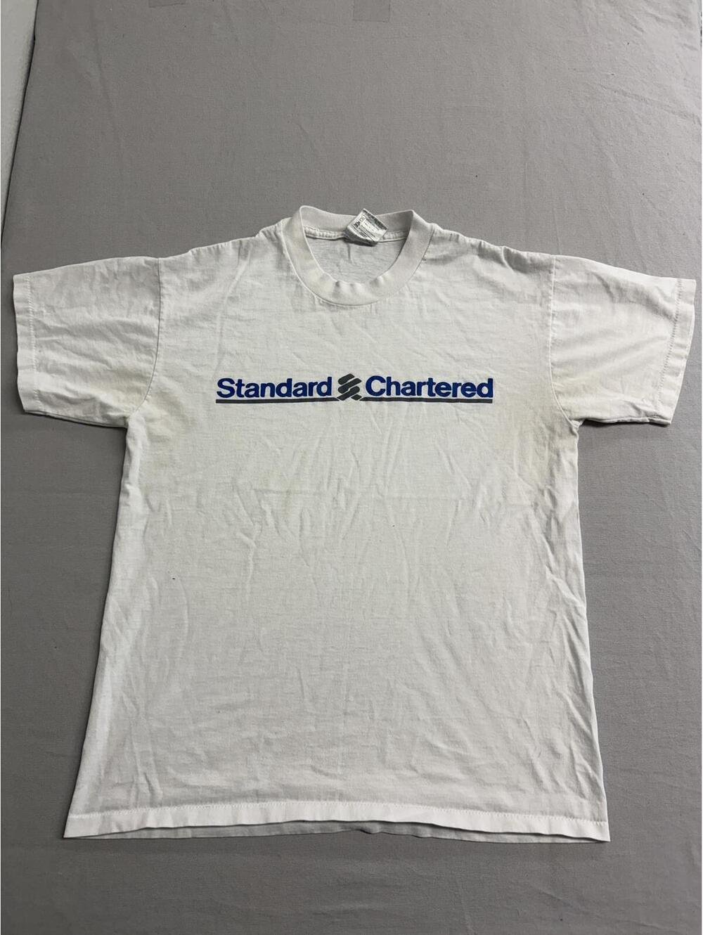 Vintage Standard Charted Bank T-shirt Single Stitch Tee - L
